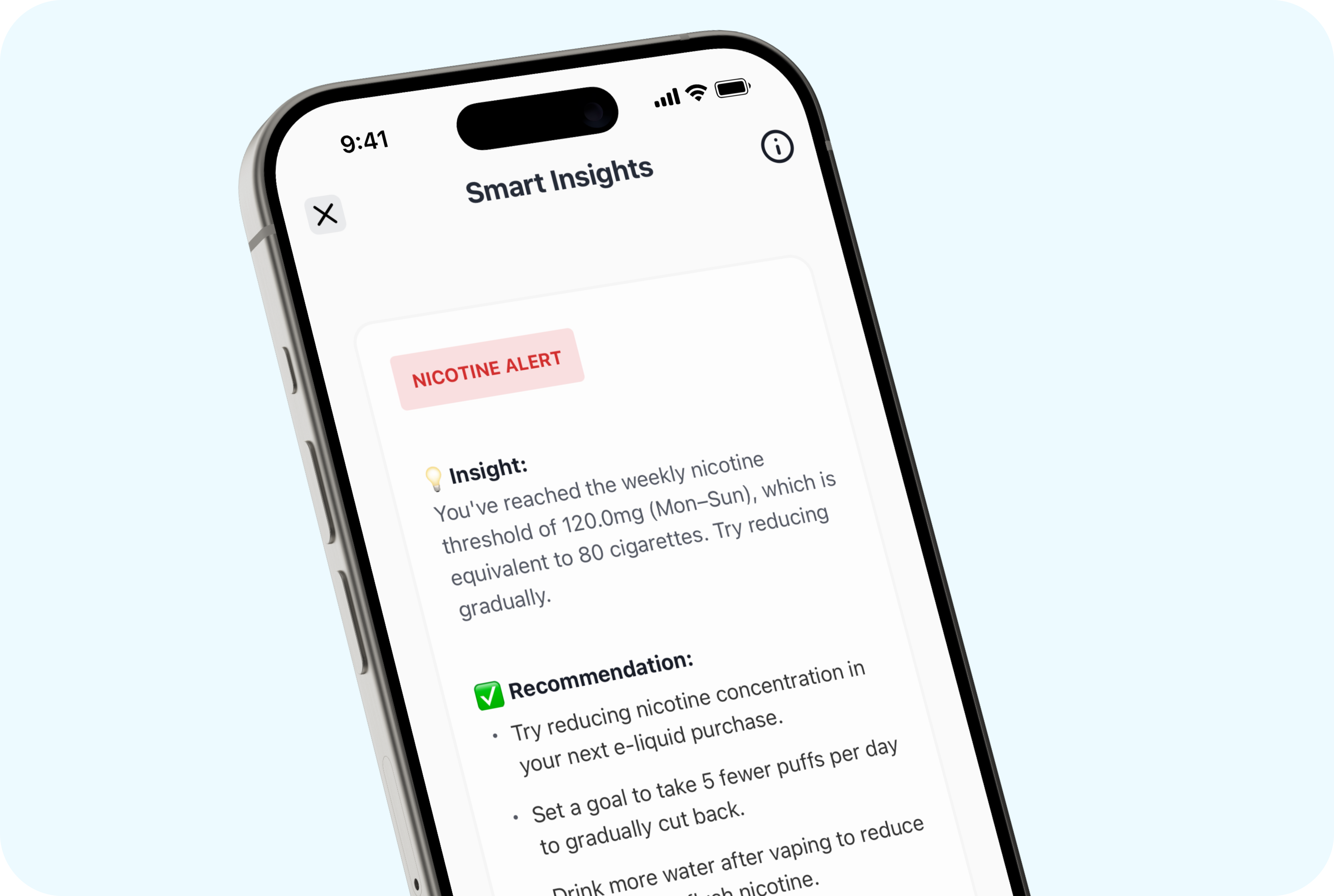 Smart Insights That Help screen